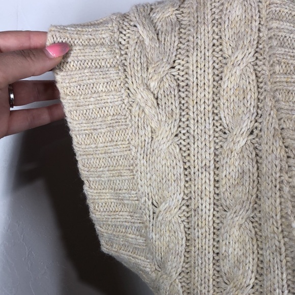 Ruff Hewn tan cable net tunic sweater size small - Picture 6 of 12